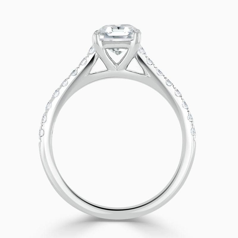 Platinum Asscher Cut Classic Wedfit Cutdown Engagement Ring