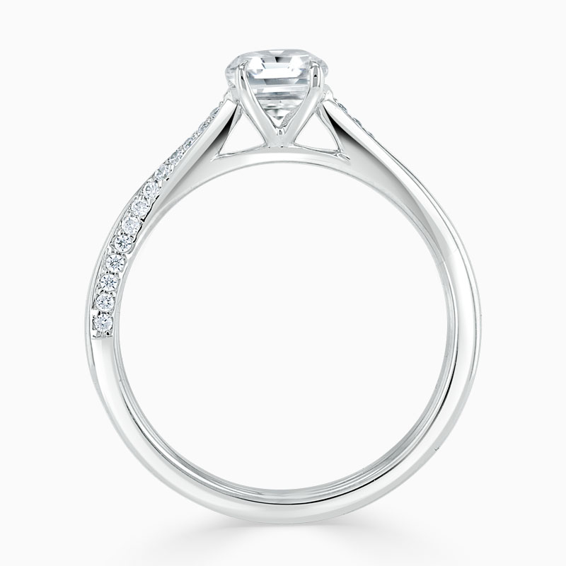 Platinum Asscher Cut Vortex Engagement Ring