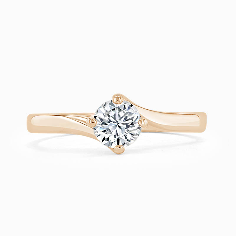 18ct Rose Gold Round Brilliant Twist Engagement Ring