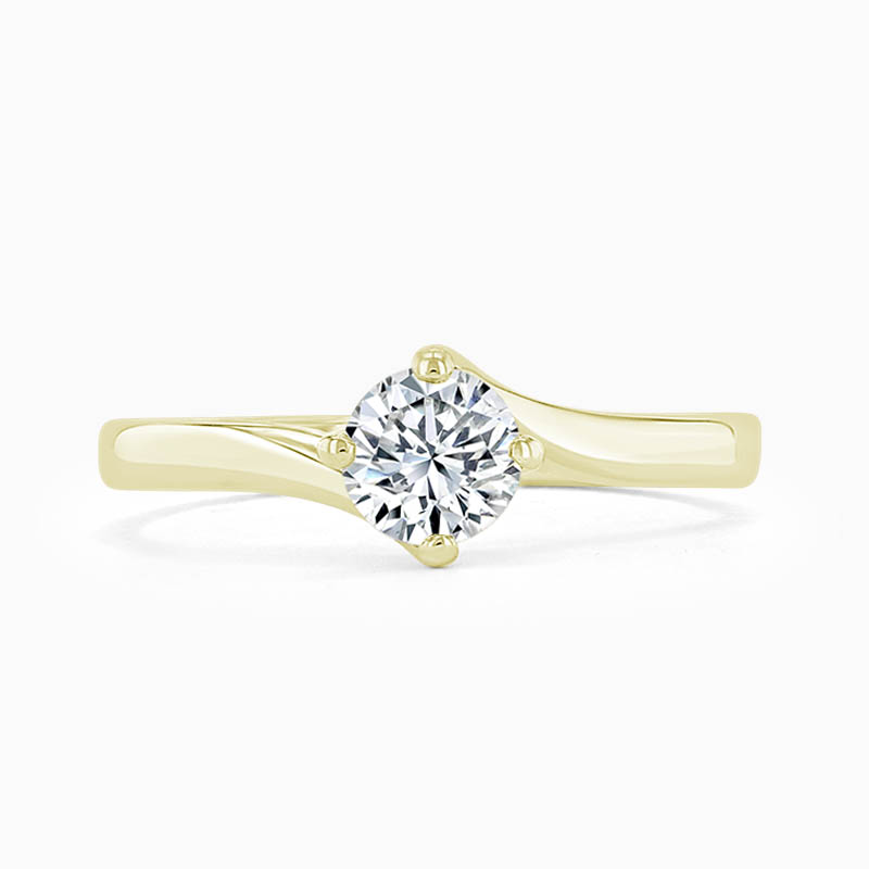 18ct Yellow Gold Round Brilliant Twist Engagement Ring