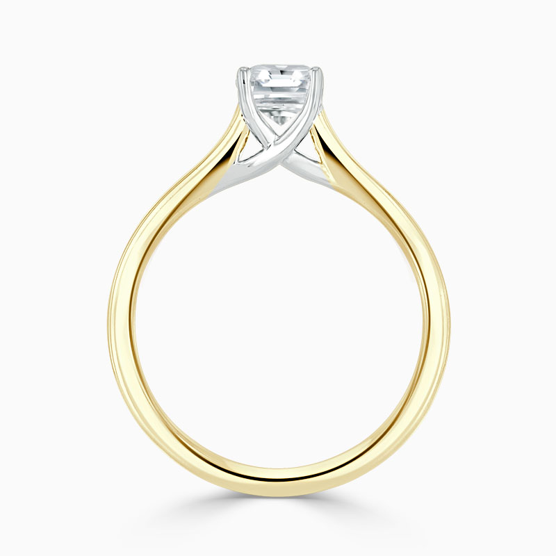 18ct Yellow Gold Asscher Cut Openset Engagement Ring