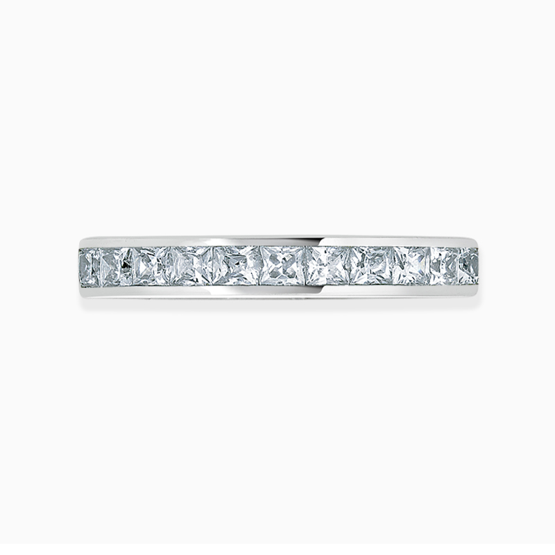 18ct White Gold 2.75mm Princess Cut Channel Set Full Eternity Ring
