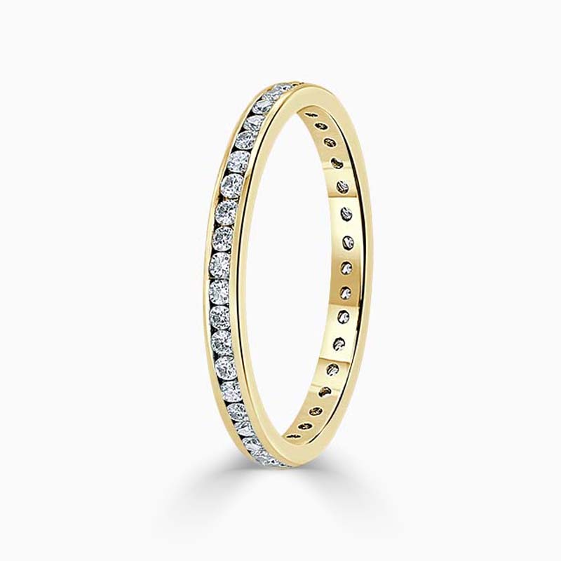 18ct Yellow Gold 2.00mm Round Brilliant Channel Set Full Eternity Ring