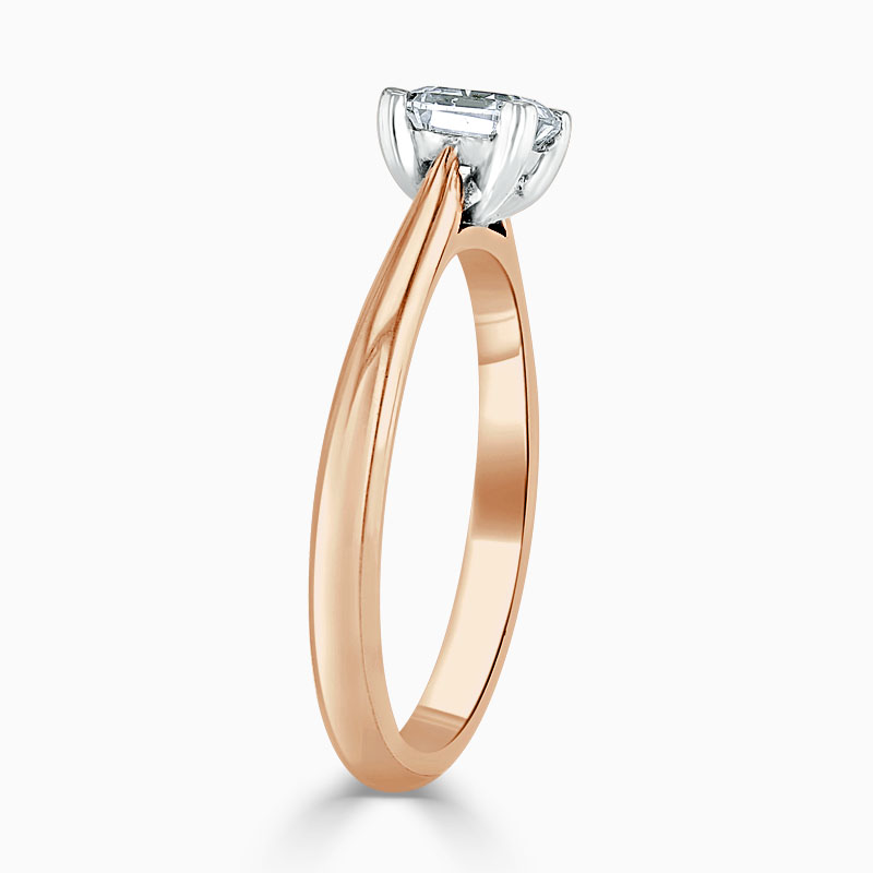 18ct Rose Gold Asscher Cut Classic Wedfit Engagement Ring