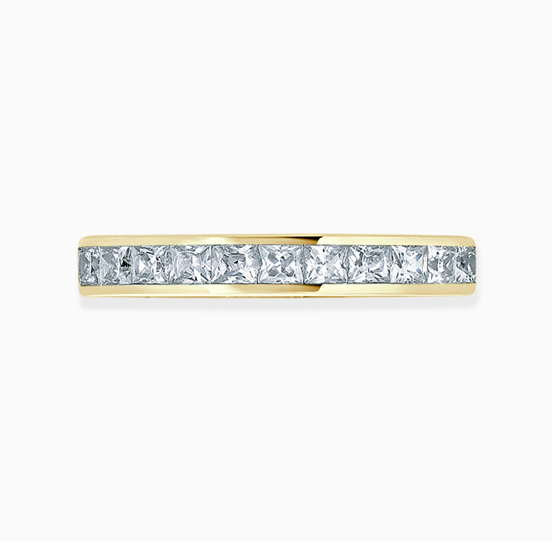 18ct Yellow Gold 2.75mm Princess Cut Channel Set Full Eternity Ring