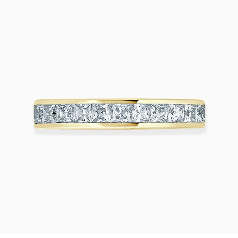 18ct Yellow Gold 3.25mm Princess Cut Channel Set Full Eternity Ring