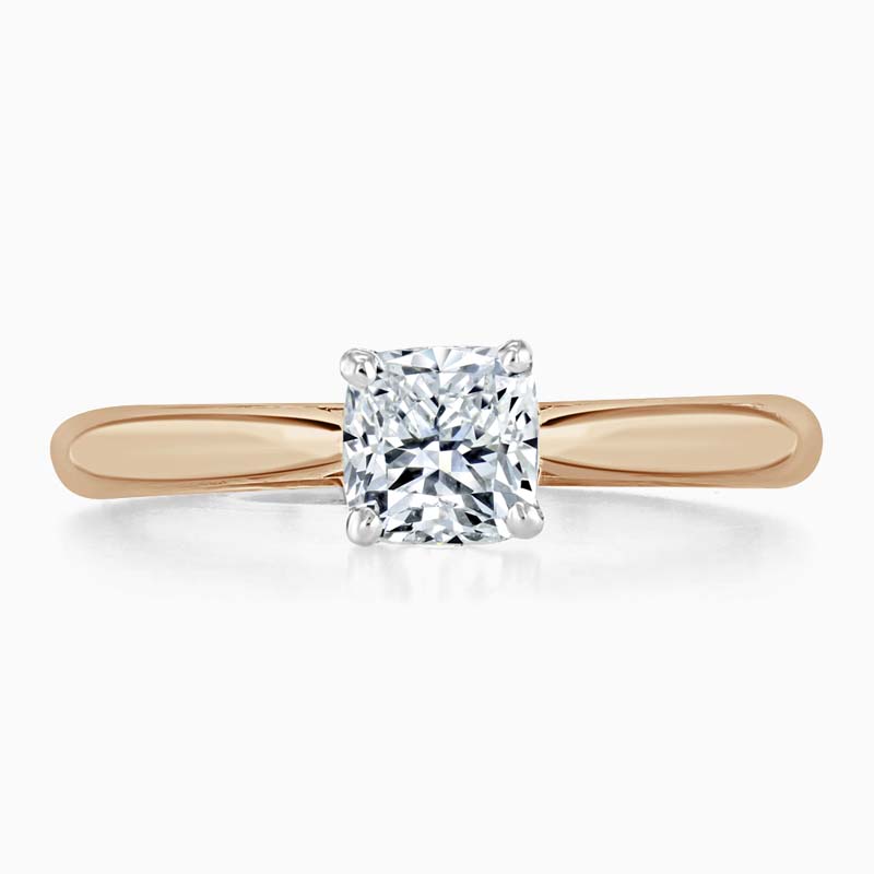 18ct Rose Gold Cushion Cut Classic Wedfit Engagement Ring