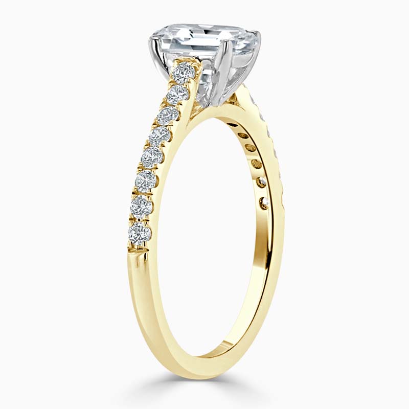 18ct Yellow Gold Emerald Cut Classic Wedfit Cutdown Engagement Ring