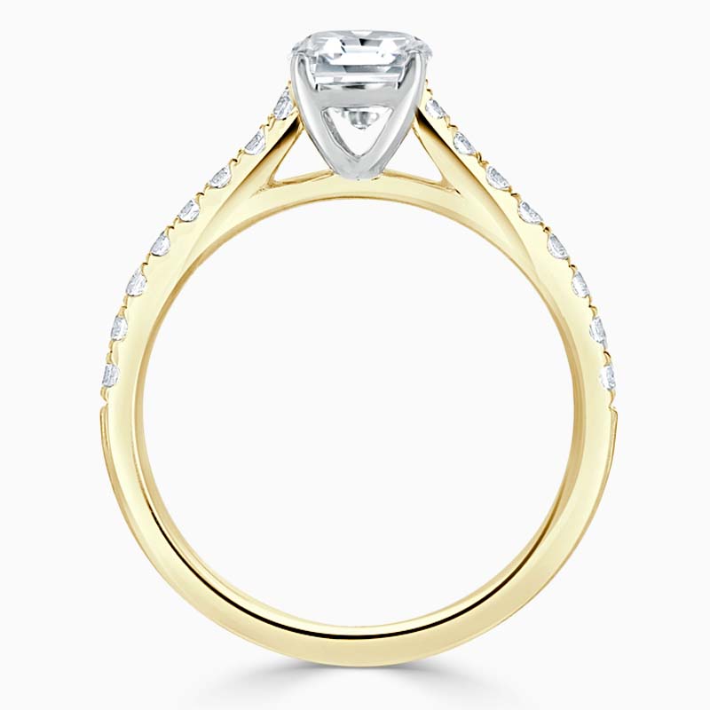 18ct Yellow Gold Emerald Cut Classic Wedfit Cutdown Engagement Ring