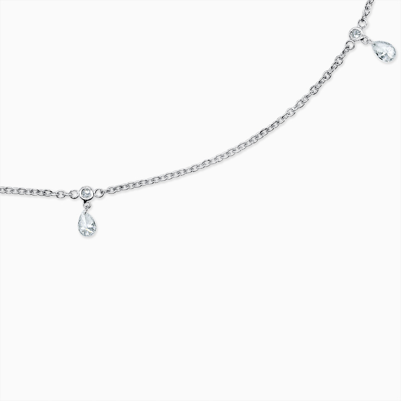 18ct White Gold Floating Diamond Necklace