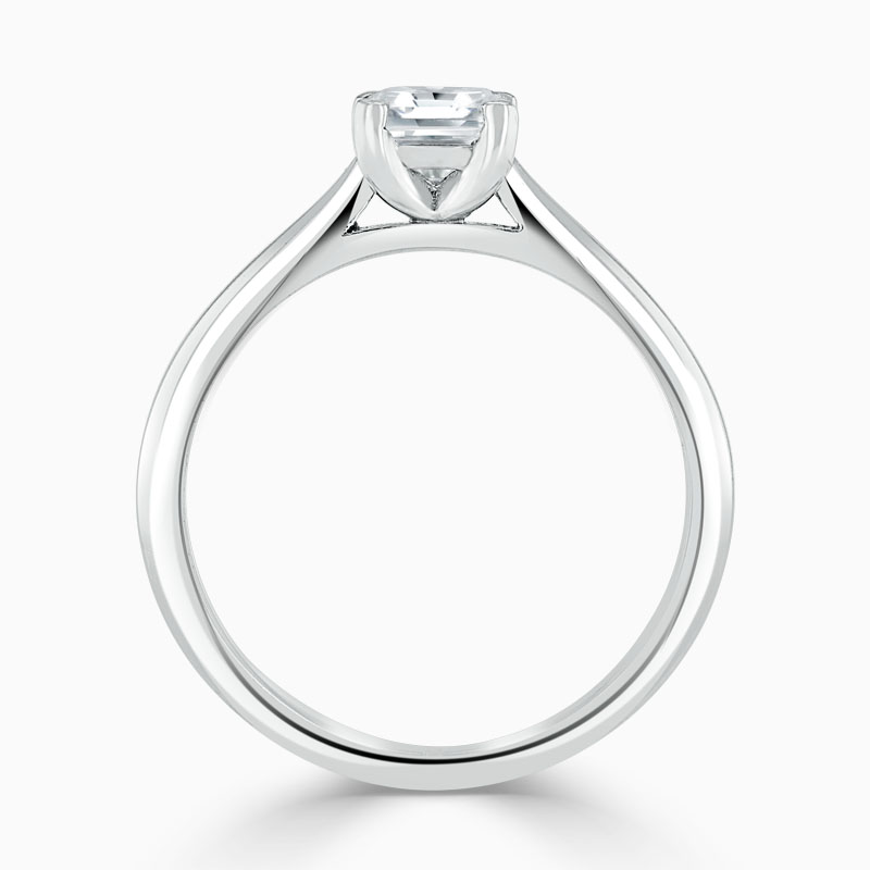 18ct White Gold Asscher Cut Classic Wedfit Engagement Ring