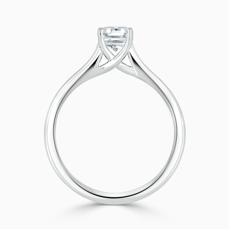 18ct White Gold Asscher Cut Openset Engagement Ring - PRS0142 - Steven ...