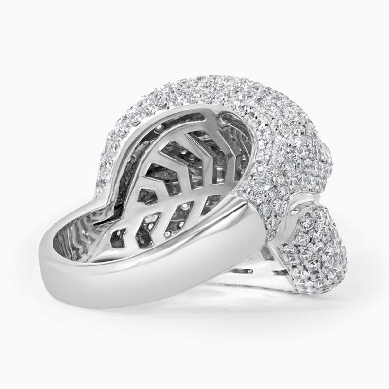 18ct White Gold Pavé Set Crossover Diamond Dress Ring