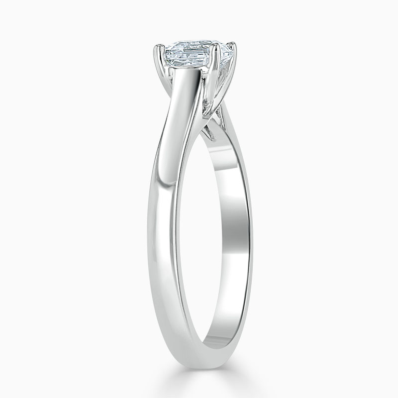 Platinum Asscher Cut Openset Engagement Ring