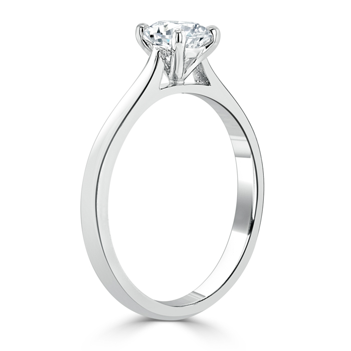 Platinum Round Brilliant Classic Wedfit Engagement Ring with Round, 0.8ct, G Colour, VS2 Clarity - GIA