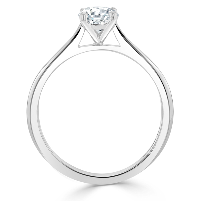 Platinum Round Brilliant Classic Wedfit Engagement Ring with Round, 0.8ct, G Colour, VS2 Clarity - GIA