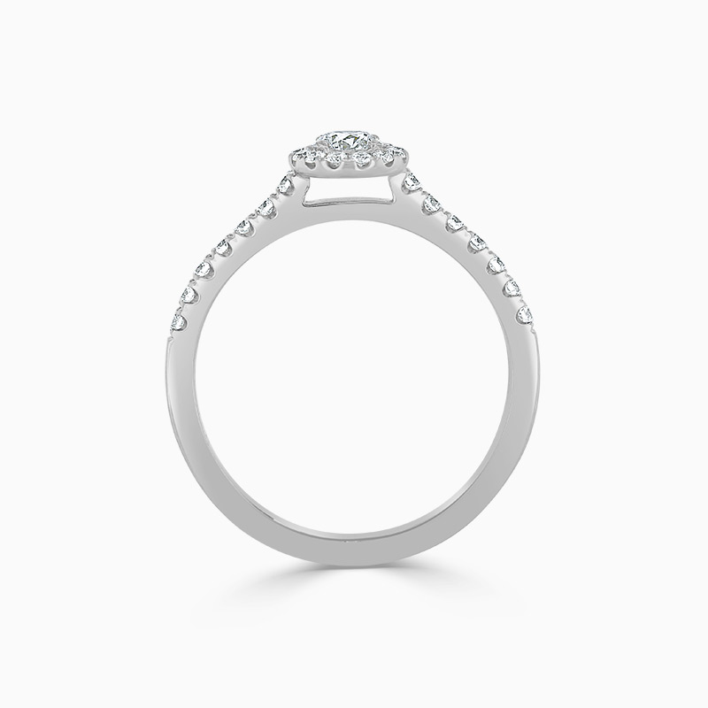 Platinum Round Brilliant Halo Diamond Engagement Ring