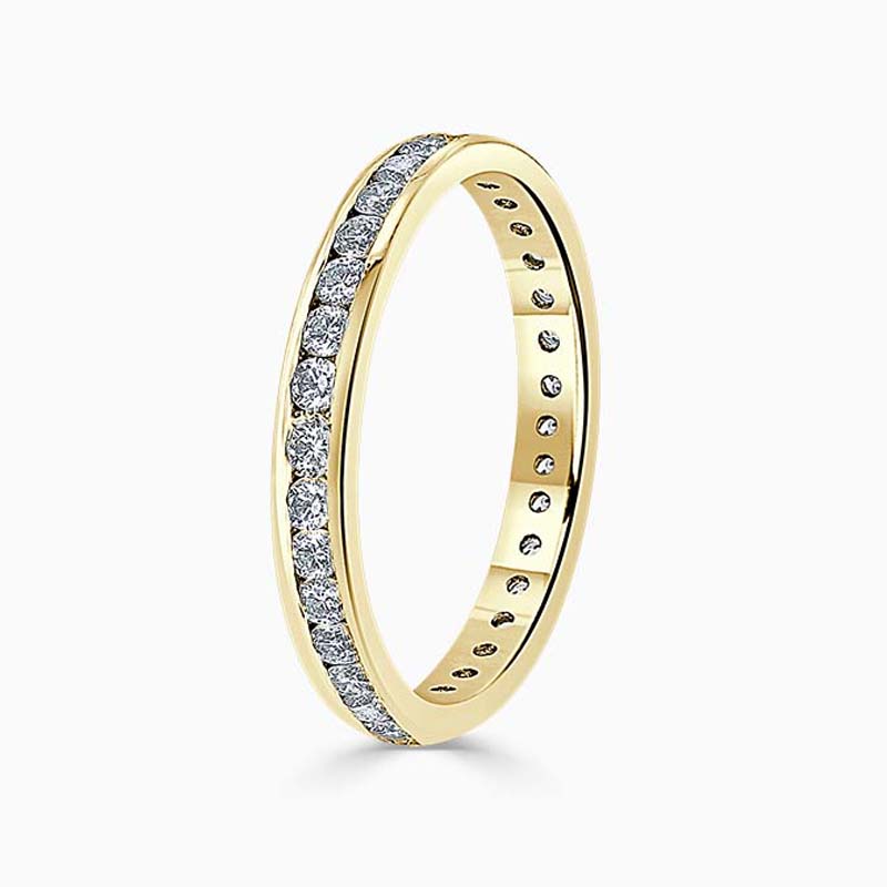 18ct Yellow Gold 2.25mm Round Brilliant Channel Set Full Eternity Ring