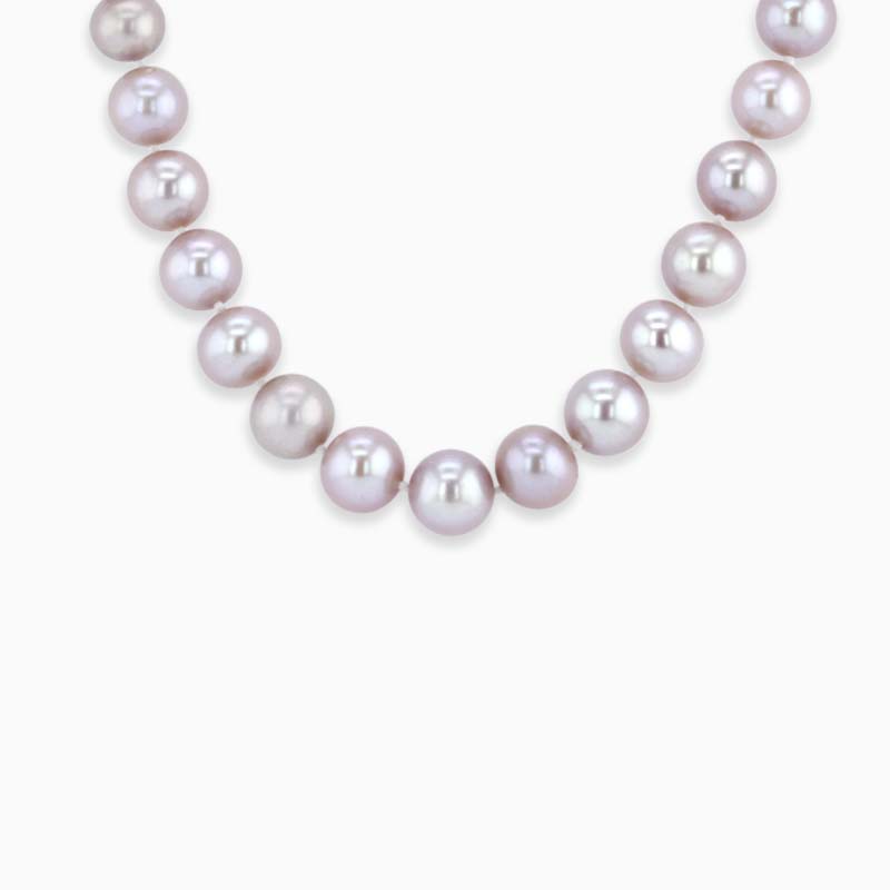 Pink Pearl Necklace with Silver Clasp