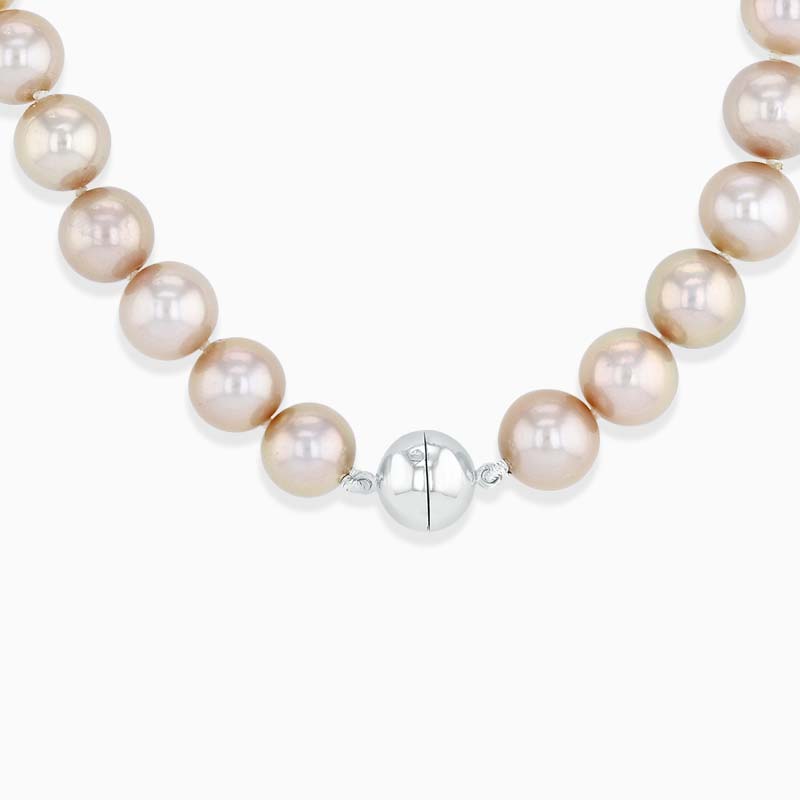9ct White Gold Pink Freshwater Pearl Necklace