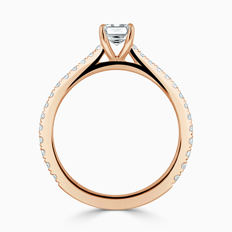 18ct Rose Gold Crisscut Classic Wedfit Cutdown Engagement Ring with Crisscut, 0.53ct, G Colour, VVS1 Clarity - GIA