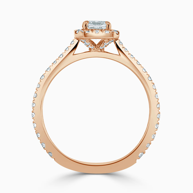 18ct Rose Gold Crisscut Classic Wedfit Halo Engagement Ring with Crisscut, 0.54ct, G Colour, VVS2 Clarity - GIA