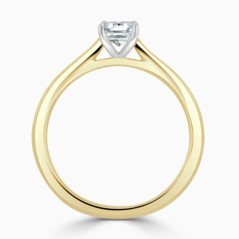18ct Yellow Gold Crisscut Classic Wedfit Engagement Ring with Crisscut, 0.78ct, G Colour, VS1 Clarity - GIA