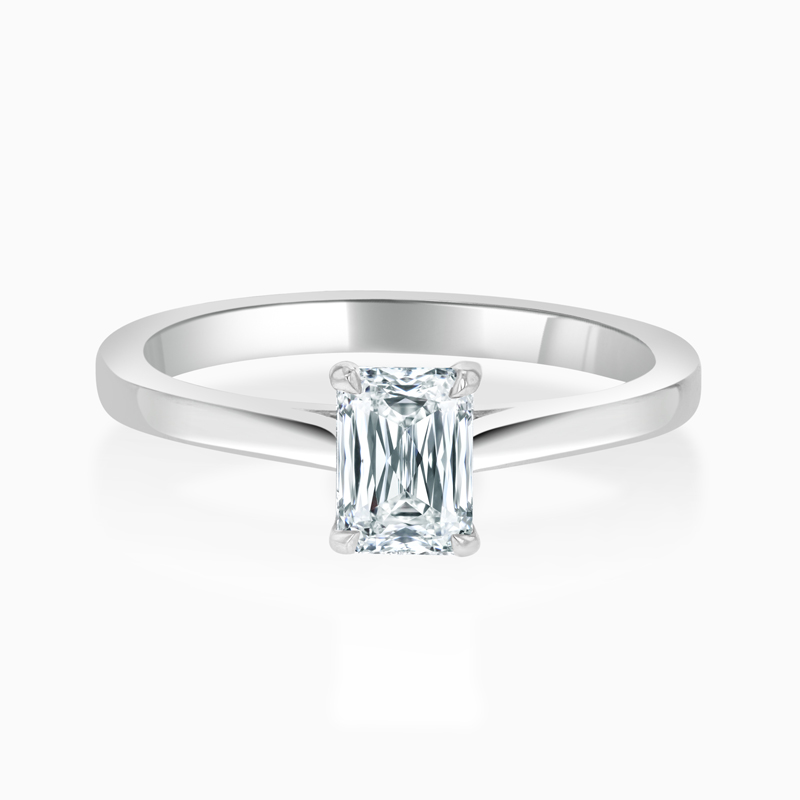 Platinum Crisscut Classic Wedfit Engagement Ring with Crisscut, 0.72ct, E Colour, VVS1 Clarity - GIA