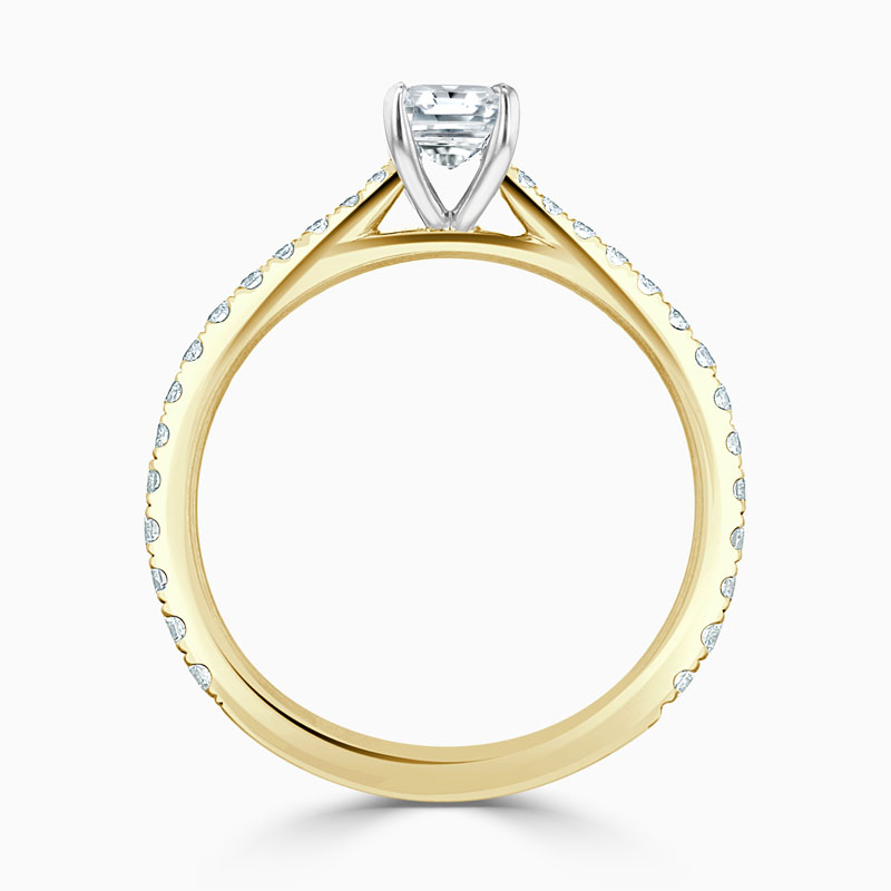 18ct Yellow Gold Crisscut Classic Wedfit Cutdown Engagement Ring with Crisscut, 0.53ct, G Colour, VS1 Clarity - GIA