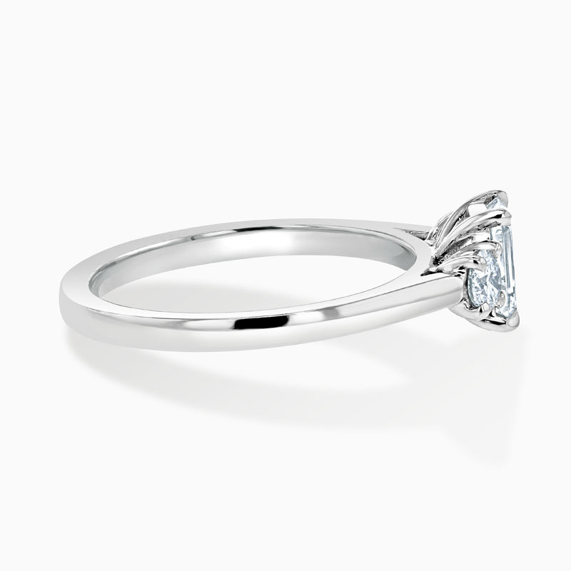 Platinum Crisscut Crisscut 3 Stone With Rounds Engagement Ring with Crisscut, 0.69ct, G Colour, VVS2 Clarity - GIA
