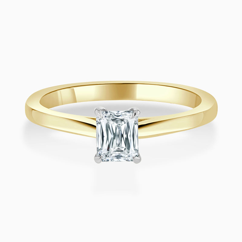 18ct Yellow Gold Crisscut Classic Wedfit Engagement Ring with Crisscut, 0.58ct, G Colour, VS1 Clarity - GIA
