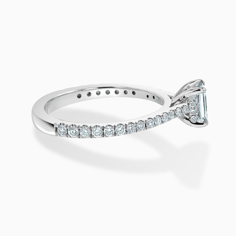 Platinum Crisscut Classic Wedfit Cutdown Engagement Ring with Crisscut, 0.53ct, G Colour, VS1 Clarity - GIA