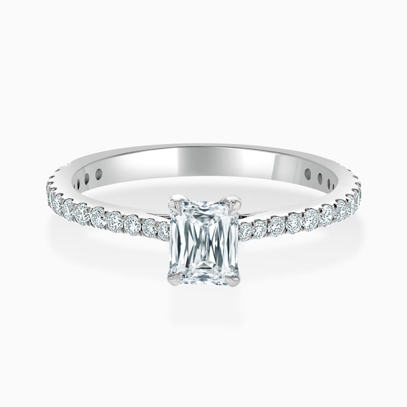 Platinum Crisscut Classic Wedfit Cutdown Engagement Ring with Crisscut, 0.53ct, G Colour, VS1 Clarity - GIA
