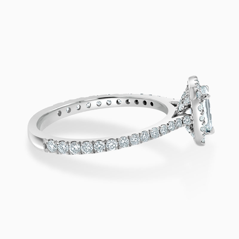 [PDR2915] Platinum Crisscut Classic Wedfit Halo Engagement Ring with Crisscut, 0.51ct, F Colour, VS1 Clarity - GIA (G)