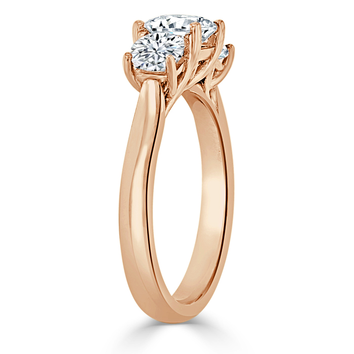 18ct Rose Gold Round Brilliant Openset 3 Stone Engagement Ring