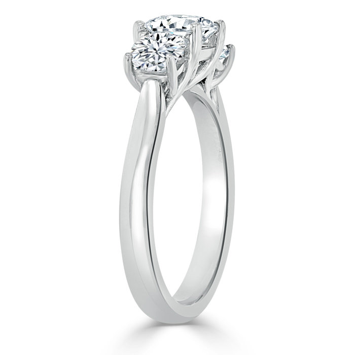 Platinum Round Brilliant Openset 3 Stone Engagement Ring