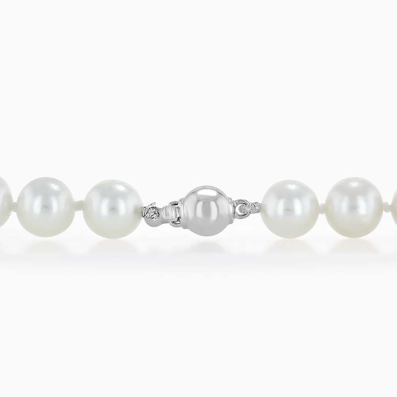 18ct White Gold 8.5mm - 9mm Akoya Pearl Necklace