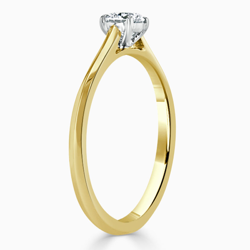 18ct Yellow Gold Round Brilliant Classic Wedfit Engagement Ring with Round, 0.25ct, E Colour, VS2 Clarity - GIA