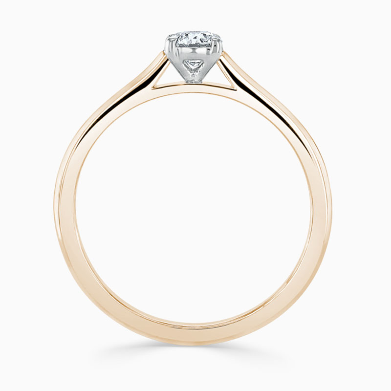 18ct Rose Gold Round Brilliant Classic Wedfit Engagement Ring with Round, 0.3ct, D Colour, SI1 Clarity - GIA