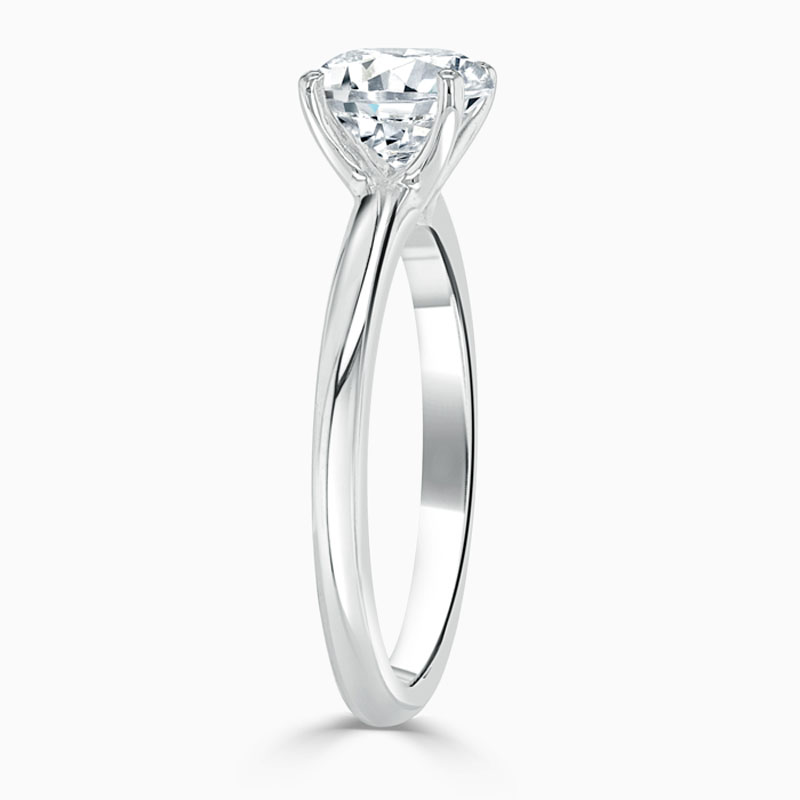 Platinum 950 Round Brilliant Simplicity Engagement Ring with Round, 0.25ct, D Colour, VS2 Clarity - GIA