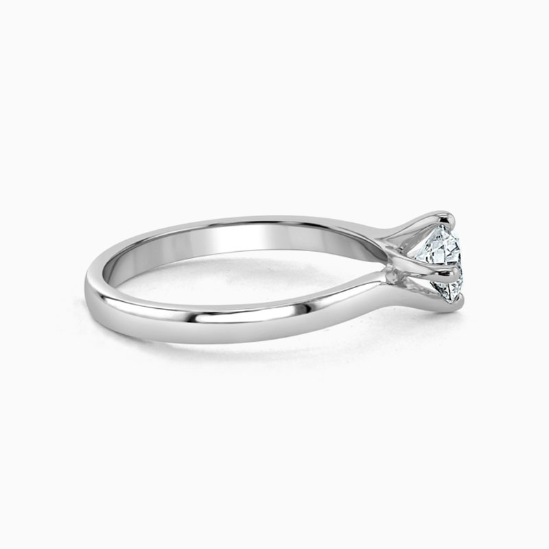 Platinum 950 Round Brilliant Twist Engagement Ring with Round, 0.3ct, F Colour, SI1 Clarity - GIA