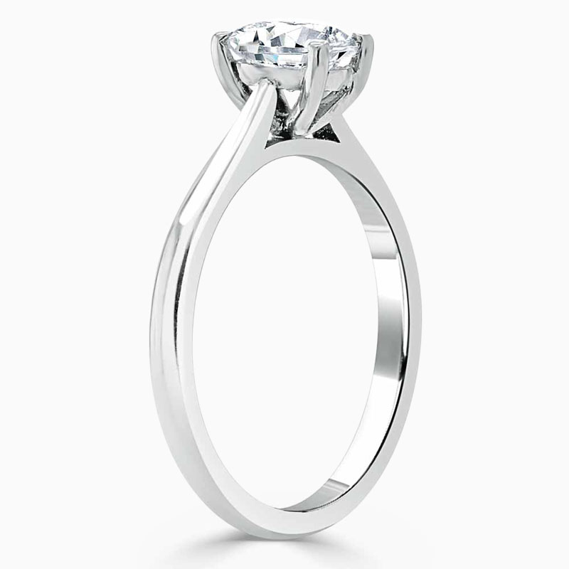 Platinum 950 Oval Shape Classic Wedfit Engagement Ring with Oval, 0.5ct, D Colour, VS2 Clarity - GIA