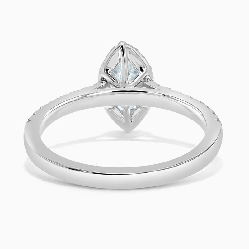Platinum 950 Marquise Cut Classic Wedfit Halo Engagement Ring with Marquise, 0.31ct, F Colour, SI1 Clarity - GIA