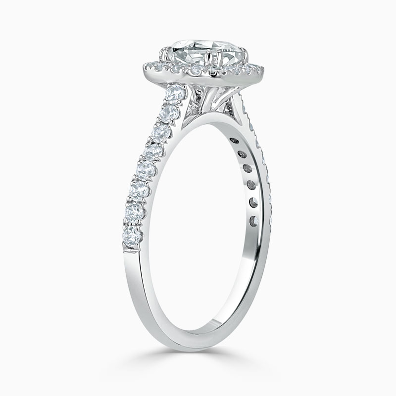 18ct White Gold Cushion Cut Classic Wedfit Halo Engagement Ring