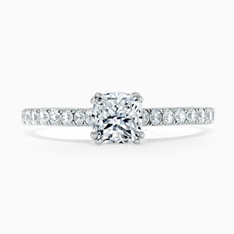 18ct White Gold Cushion Cut Classic Wedfit Cutdown Engagement Ring