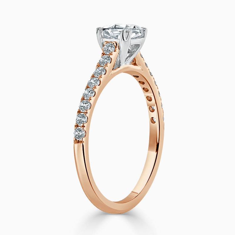 18ct Rose Gold Cushion Cut Classic Wedfit Cutdown Engagement Ring