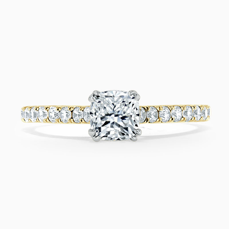 18ct Yellow Gold Cushion Cut Classic Wedfit Cutdown Engagement Ring