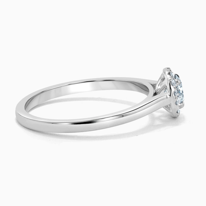 Platinum 950 Round Brilliant Classic Plain Halo Engagement Ring with Round 5.50mm Moissanite