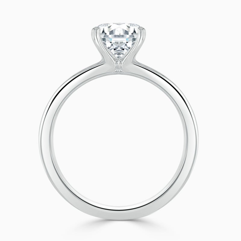 Platinum 950 Round Brilliant Simplicity Engagement Ring with Round 5.50mm Moissanite
