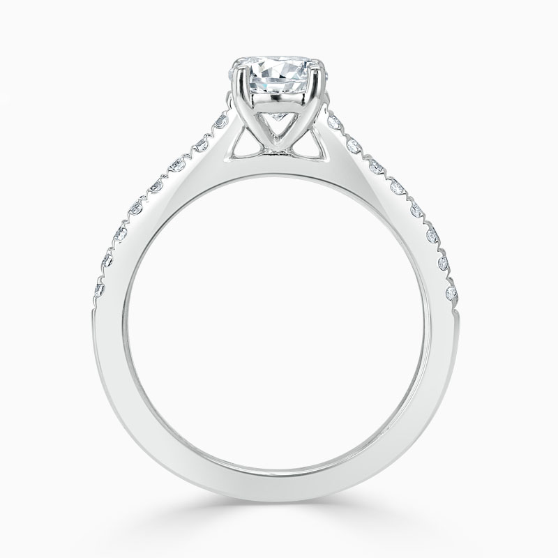 Platinum Round Brilliant Classic Wedfit Cutdown Engagement Ring with Round, 1.50ct, G Colour, VS Clarity - GIA